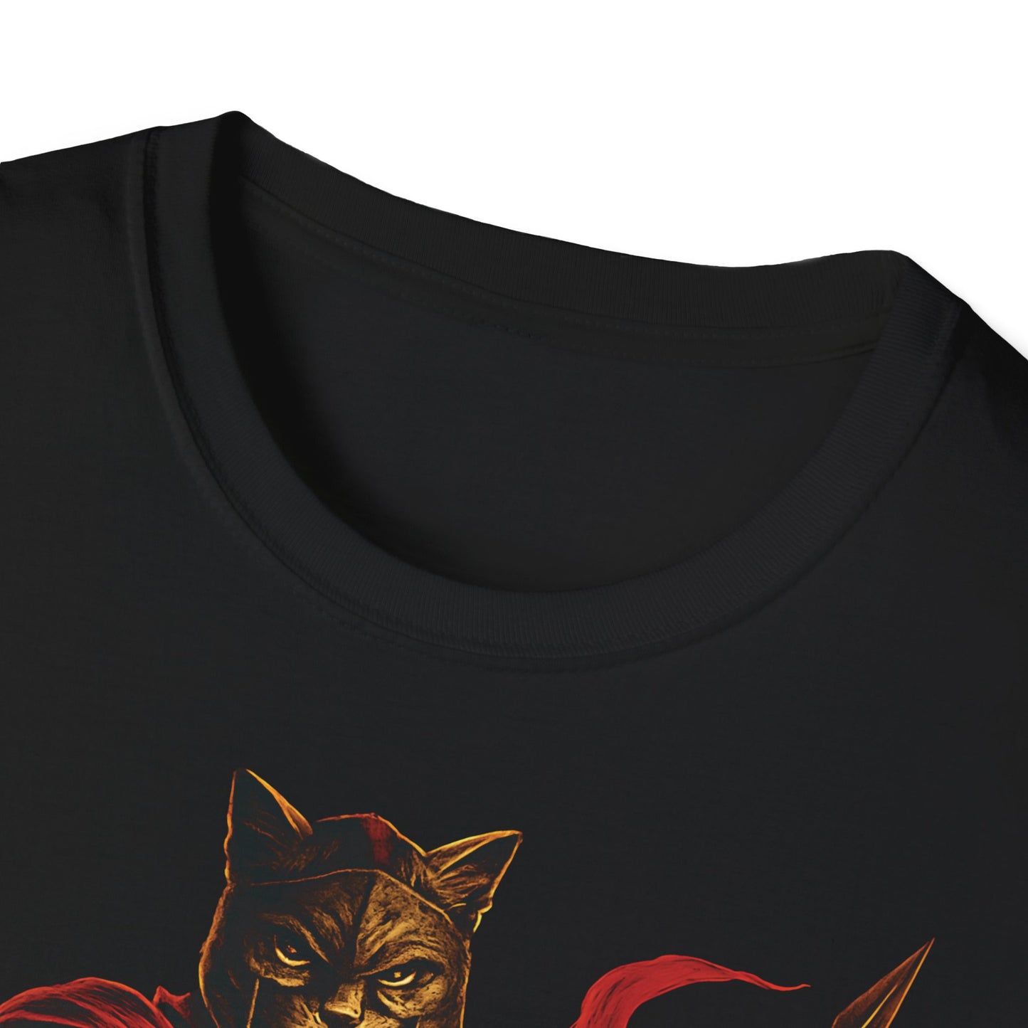 Gatonidas Warrior Cat T-Shirt | Unisex Graphic Tee for Fans, Cute Cat Apparel, Gift for Gamers, Fantasy Fashion